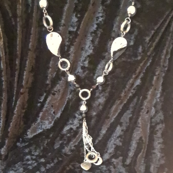 Classic Silver Necklace with Pearl Accents - Picture 1 of 5